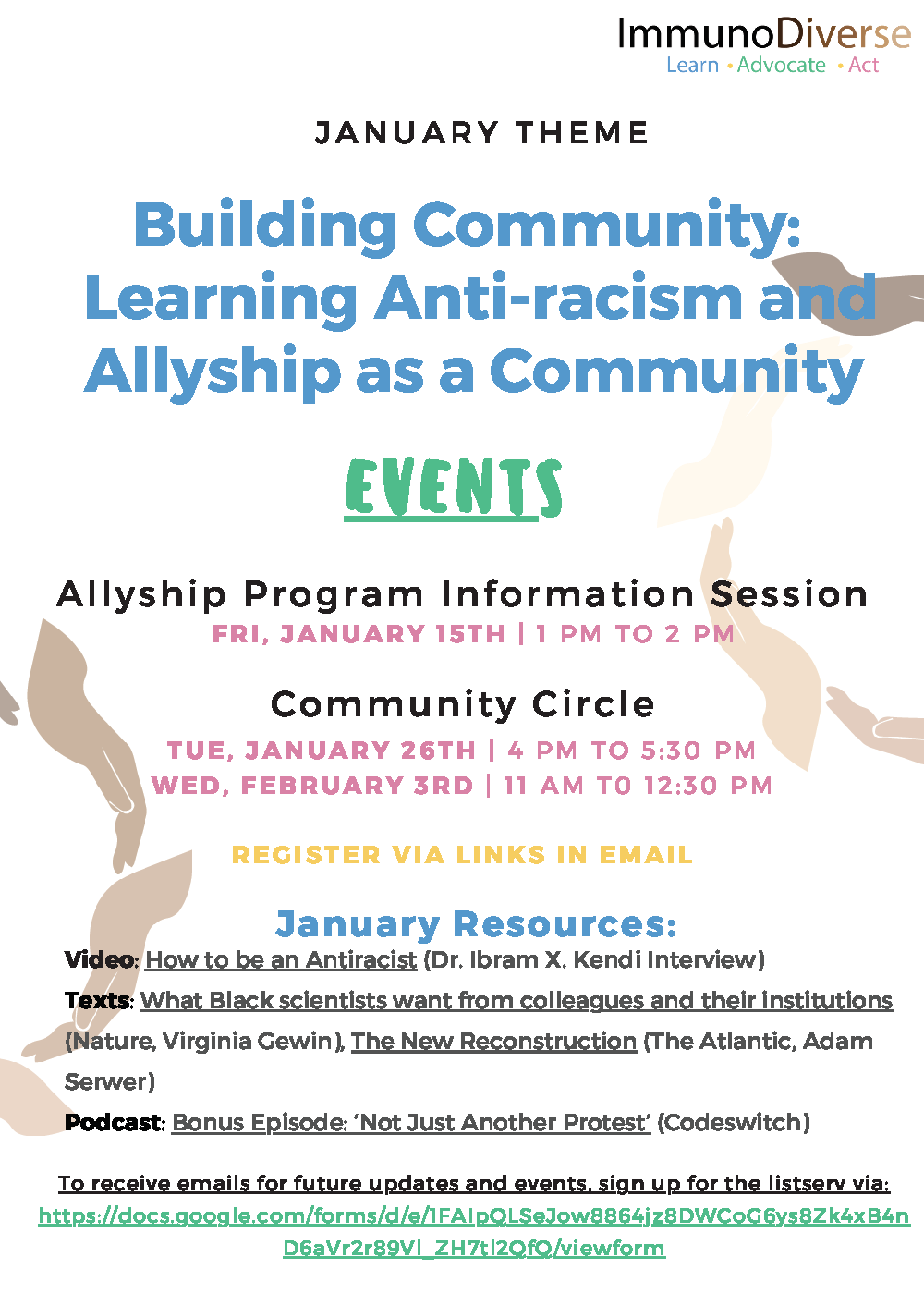 January Allyship Events